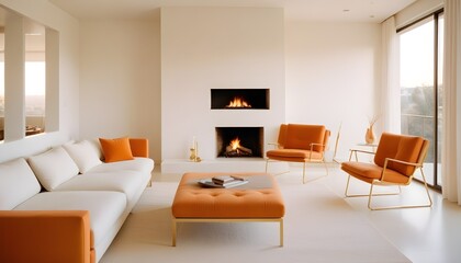 white and gold theme modern interior design