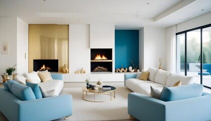 white and gold theme modern interior design