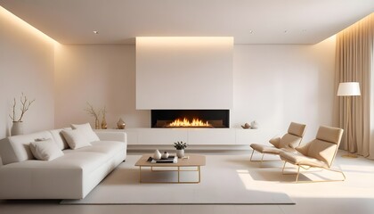 Fototapeta premium white and gold theme modern interior design