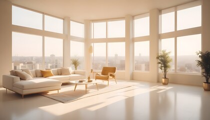 Fototapeta premium white and gold theme modern interior design