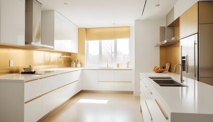 white and gold theme modern interior design