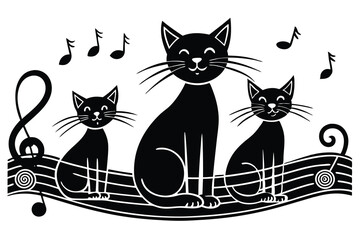Meow Melodies silhouette vector illustration H