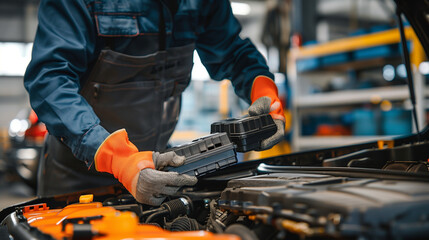 Having a car battery replaced by a mechanic highlights his expertise and the importance of regular vehicle servicing.