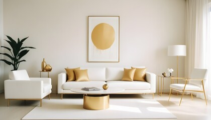 white and gold theme modern interior design