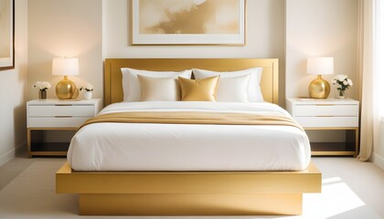 white and gold theme modern interior design