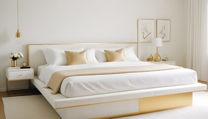 white and gold theme modern interior design