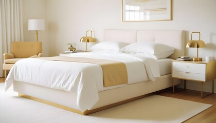 white and gold theme modern interior design