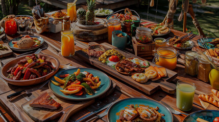 Fototapeta premium a table full of delicious food