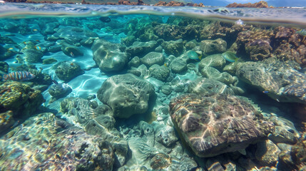 Fototapeta premium a bay with glass-clear water with carolls 