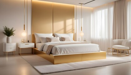 white and gold theme modern interior design