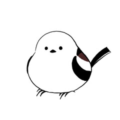 かわいいシマエナガのイラスト