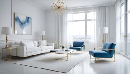 white and gold theme modern interior design