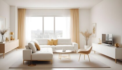 white and gold theme modern interior design