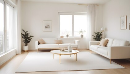 Fototapeta premium white and gold theme modern interior design