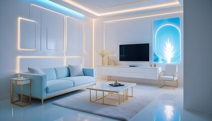white and gold theme modern interior design