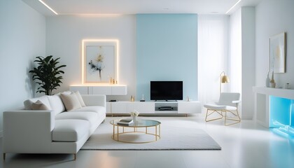 white and gold theme modern interior design