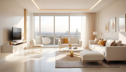 white and gold theme modern interior design