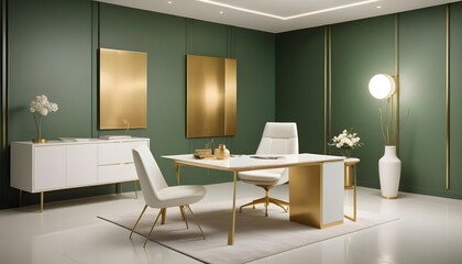 white and gold theme modern interior design