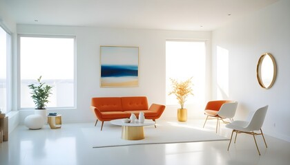 white and gold theme modern interior