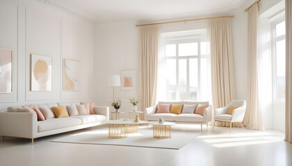 white and gold theme modern interior design