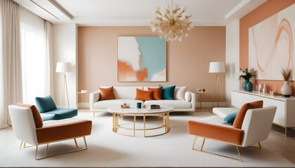 white and gold theme modern interior design