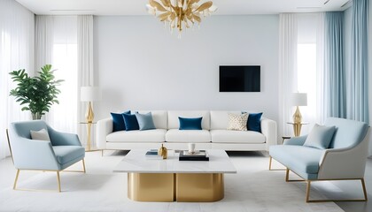 white and gold theme modern interior design