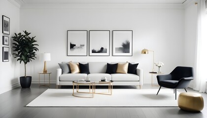 white and gold theme modern interior design
