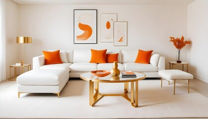 white and gold theme modern interior design