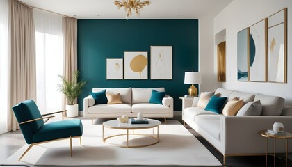 white and gold theme modern interior design