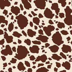 Western Cow Print vector seamless pattern. Farm Animal background. 