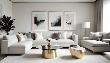 white and gold theme modern interior design