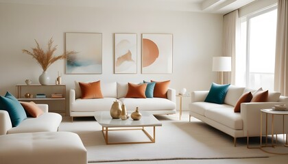white and gold theme modern interior design