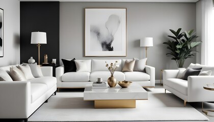 white and gold theme modern interior design