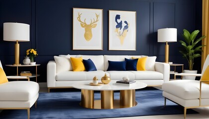 white and gold theme modern interior design