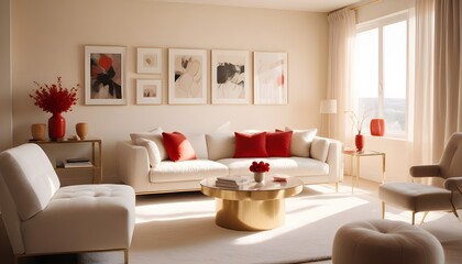 Obraz premium white and gold theme modern interior design