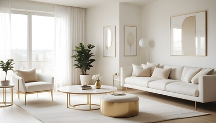 white and gold theme modern interior design