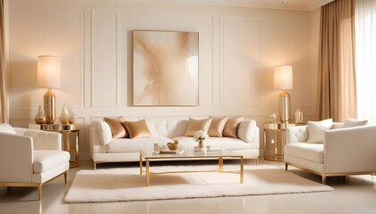white and gold theme modern interior design
