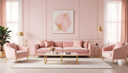 Fototapeta premium white and gold theme modern interior design