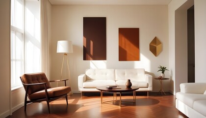 Fototapeta premium white and gold theme modern interior design