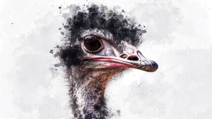 A close-up view of an ostrich's head with distinctive facial features, suitable for use in educational or informational content