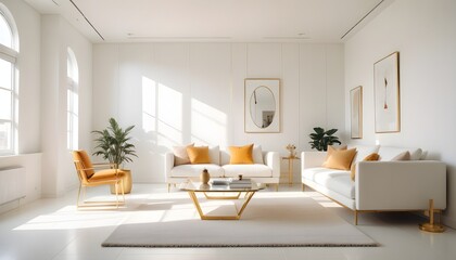 white and gold theme modern interior design