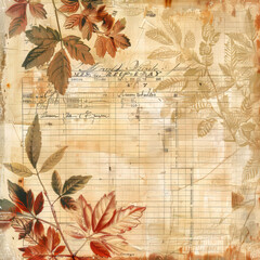 vintage plants paper with trees and flowers,  design grunge. scrap booking backgrounds, wallpapers with trees, plants and flowers.  vintage frame card design with copy space.