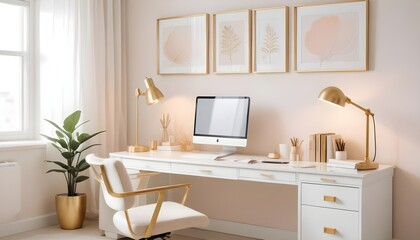 white and gold theme modern interior design