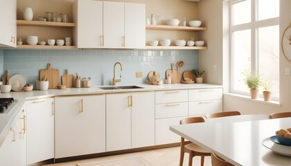 Fototapeta premium white and gold theme modern interior design