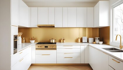 white and gold theme modern interior design