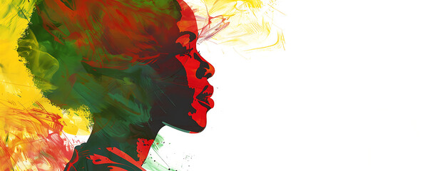 Juneteenth day african Black History Month, day background with copy space red, yellow and green.