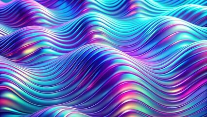 Obraz premium Creative Gradient Abstract Waves Background 3D Music Fluid Hologram