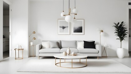 white and gold theme modern interior design