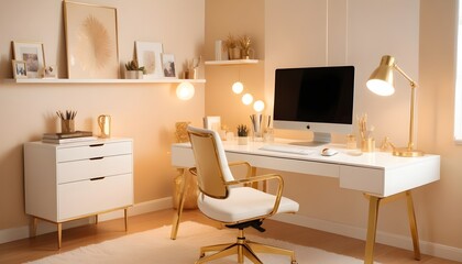 white and gold theme modern interior design