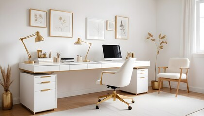 white and gold theme modern interior design